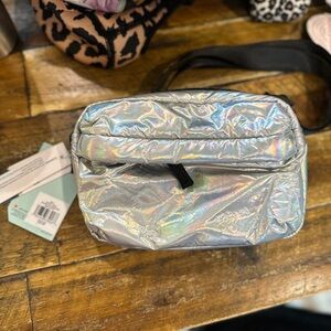 Iridescent Silver Crossbody Bag